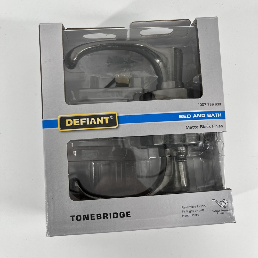 Defiant Bed and Bath Door Lever Matte Black Finish (6 count)